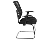 Steve Black Mesh Side Reception Chair with Chrome Sled Base