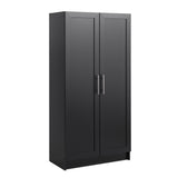 Elite Storage Cabinet, 16.75" D x 32" W x 65" H, Black