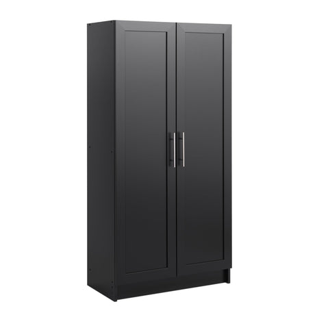 Elite Storage Cabinet, 16.75" D x 32" W x 65" H, Black