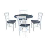 K05-42DP-C2-4 Table and chairs set, Onesize, White/Heather Gray