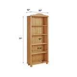 REALROOMS Chester 5 Shelf Open Bookcase, Stained Brown