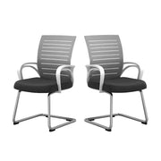 Office Desk Chairs Set of 2, Mid Back Ergonomic Mesh Chair, Sled-Base Task Chai