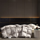 ZUIAI White Duck Down Quilt Down Fluffy Cozy Four Seasons Duvet Brocade Warm Queen King Quilted Comforters(220X240cm 2.75kg)