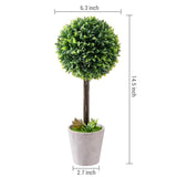 Artificial Boxwood Topiary Trees, Fake Plants Decor - 12 Inch Faux Tabletop Decorative Small