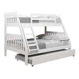 Austin Mission Twin Over Full White Bunkbed with Twin Trundle