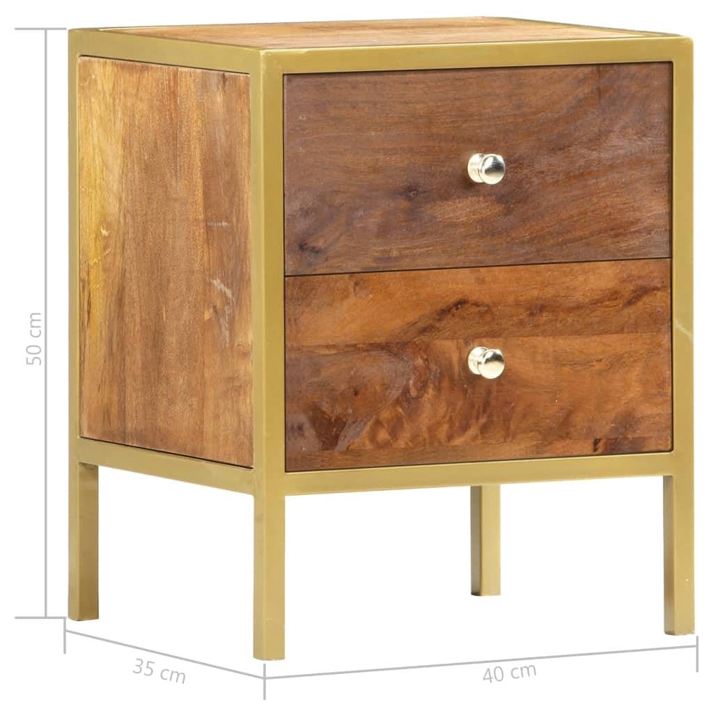 Wood Bedside Cabinet - Solid Wood Nightstand Rustic Wooden Side Table for Bedroom