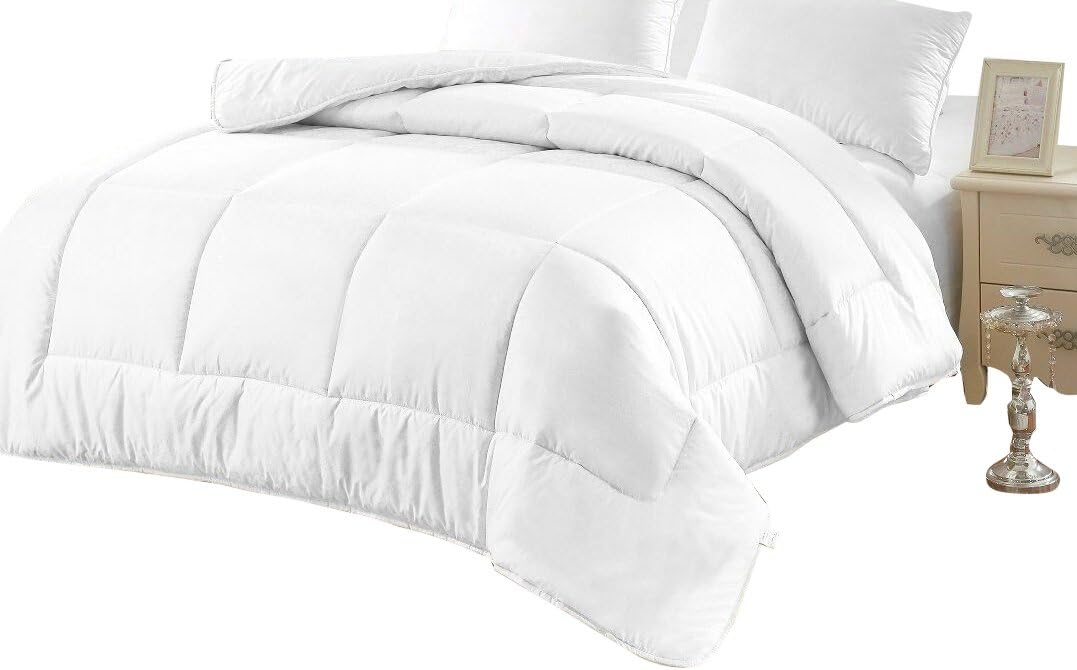 Queen Comforter Duvet Insert White All Season Alternative Goose Down Comforter Plush Fiberfill