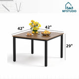 42" Square Outdoor Dining Table, Patio Furniture Wood-Like Tabletop