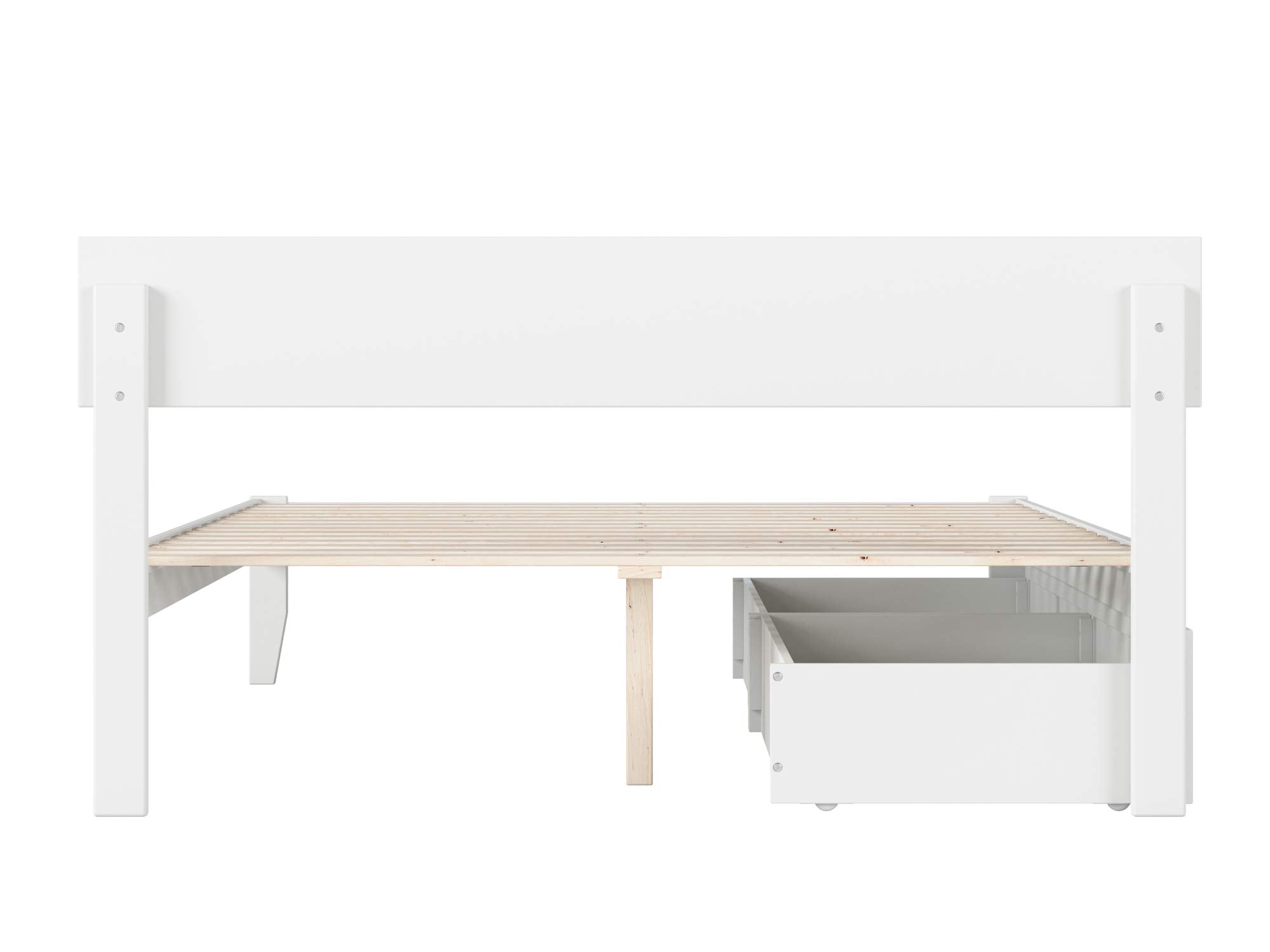 with Underbed Drawers, White