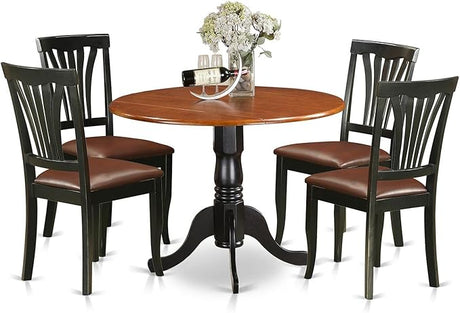 DLAV5-SBR-C 5 Piece Dinette Set for 4 Includes a Round Dining