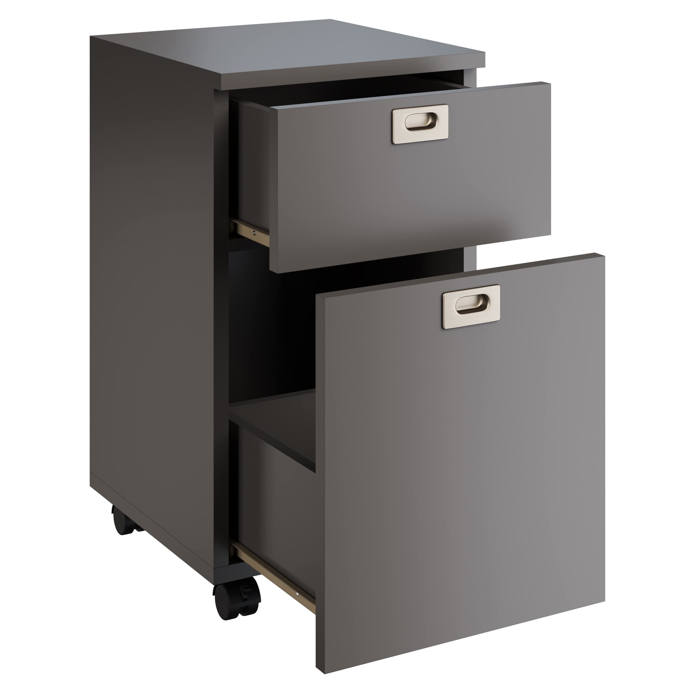 Cabinet-2-Drawer Deep Drawer Storage-Rolling Filing Cabinet for Under The Desk
