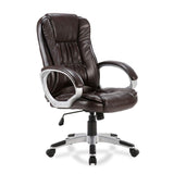 New Brown Executive Ergonomic Office Chair PU Leather High Back Computer Desk