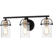 Emerson Bath Vanity Lights, 24 Inch 3-Light Matte Black Bathroom Lighting ransitional Wall