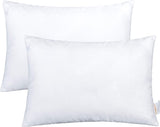 2 Pack Cotton Down Alternative 13x18 Pillows, Machine Washable - Soft and Breathable Travel Small