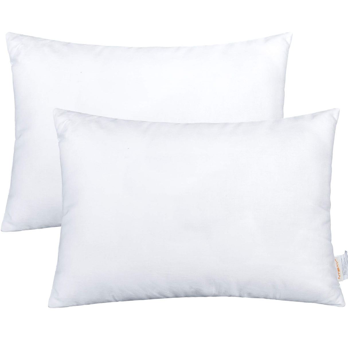 2 Pack Cotton Down Alternative 13x18 Pillows, Machine Washable - Soft and Breathable Travel Small