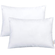 2 Pack Cotton Down Alternative 13x18 Pillows, Machine Washable - Soft and Breathable Travel Small