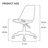 Clear Desk Chair with PU Leather Cushion - Height Adjustable Rolling Office Chair