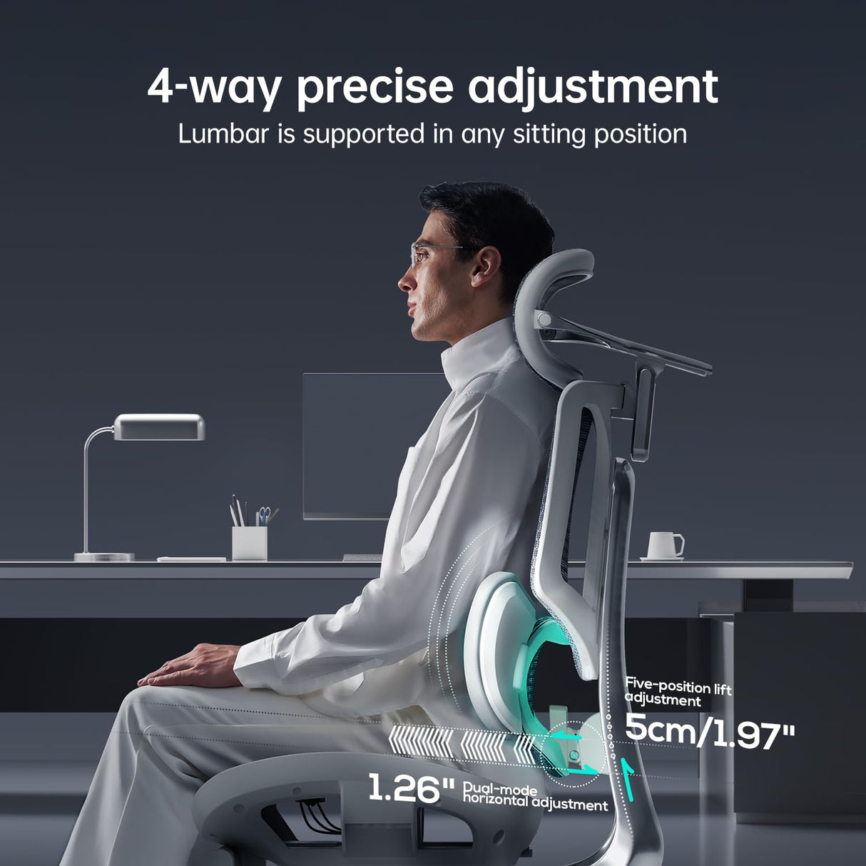 E3 Ultra Ergonomic Office Chair with 3-Zone Lumbar Support