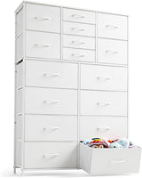 Dresser for Bedroom with 16 Drawers, Tall Dressers for Bedroom with Wood Top