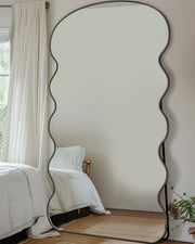 76x34 Wavy Full Length Mirror with Stand