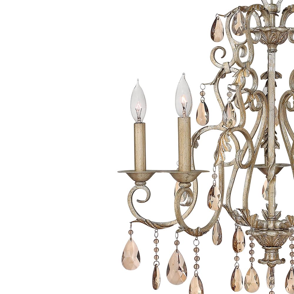 4775SL Crystal Accents Five Light Foyer from Carlton collection in Pwt, Nckl