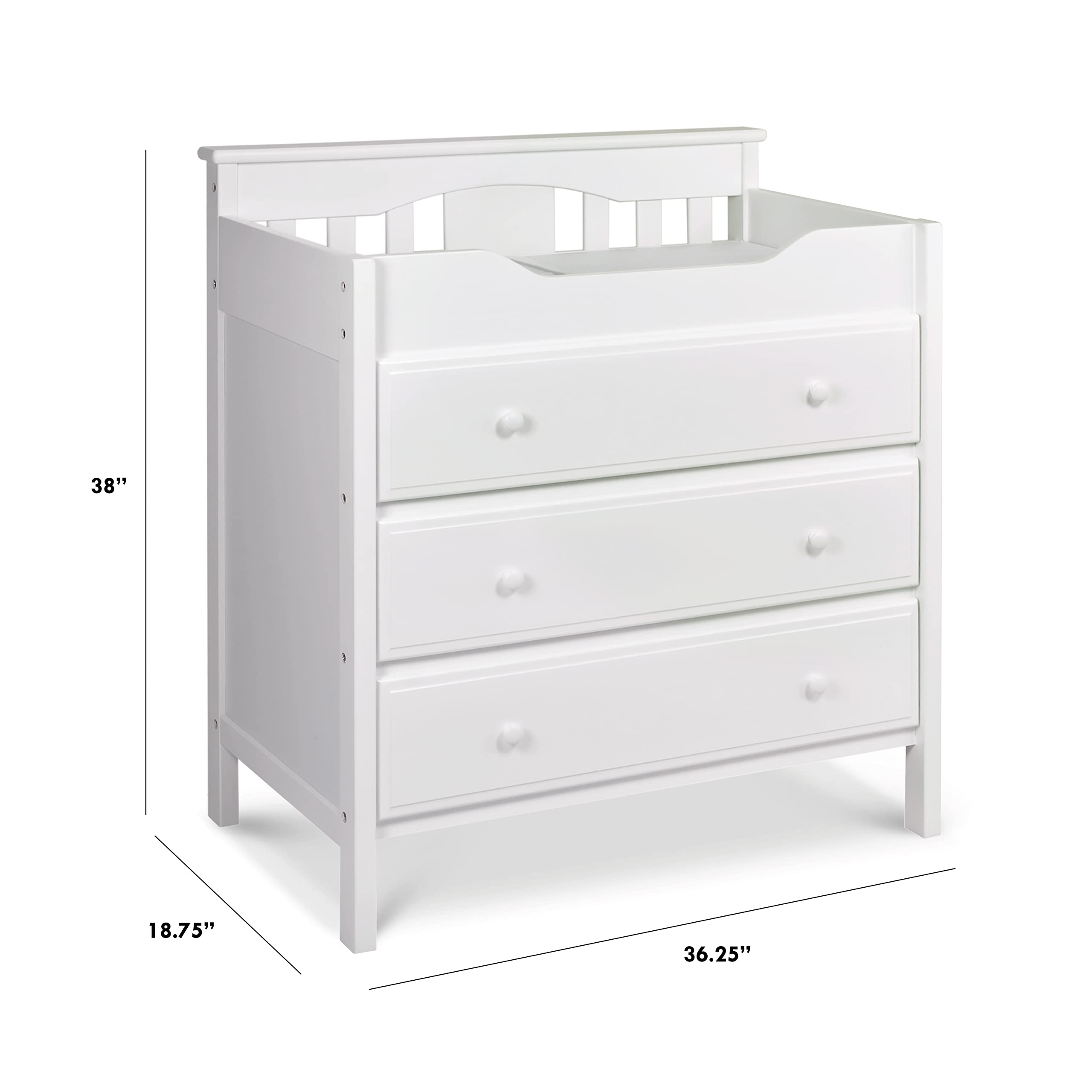 Jayden 3-Drawer Changer Dresser in White, Greenguard Gold Certified