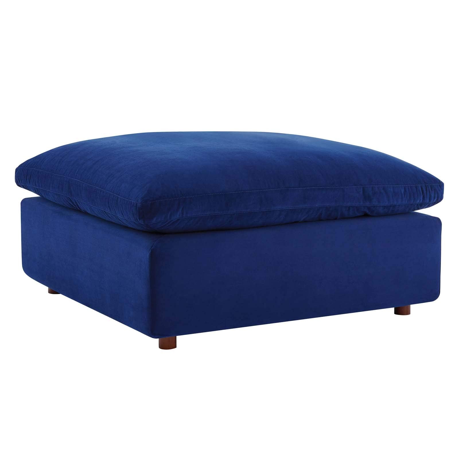 Down-Filled Overstuffed Performance Velvet 4-Piece Sectional Sofa