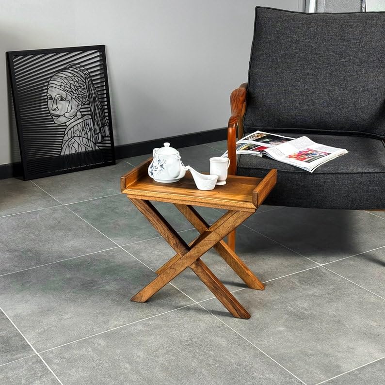 WoodHaven European Walnut Folding Snack Table