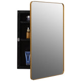 Plastic Medicine Cabinet with Beveled Edge Mirror Door and Round Corner Metal Frame