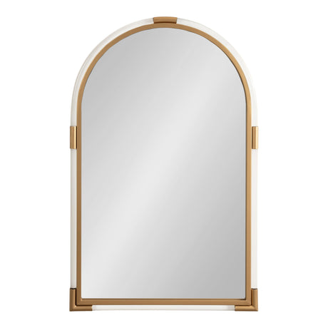 Arceo Modern Glam Acrylic Arch Mirror, 22 x 34, Gold, Arched Mirror Decor with Metal