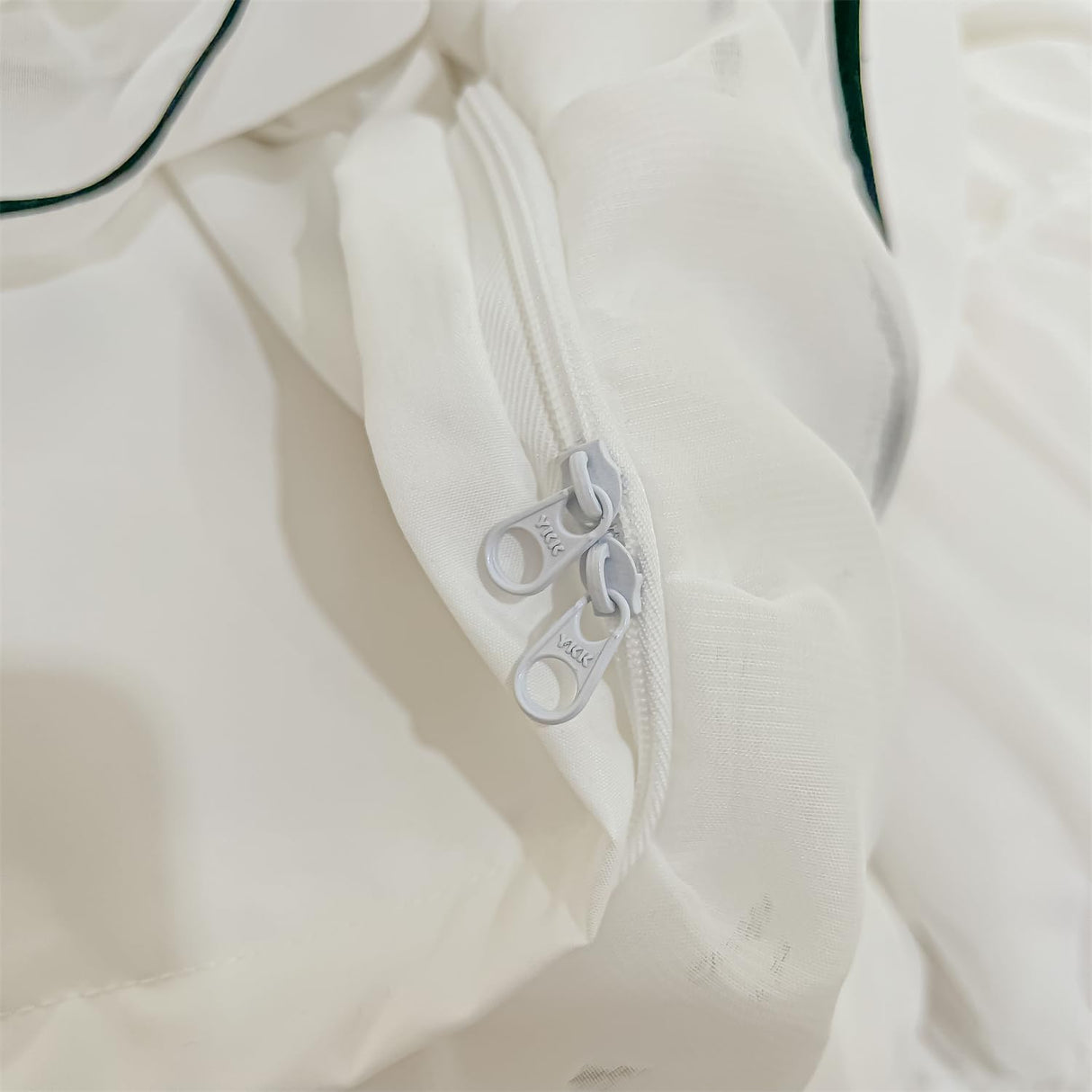 White Duvet Cover Full Size, Ruffle Beddding Set with Bowtie