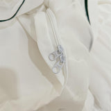 White Duvet Cover Full Size, Ruffle Beddding Set with Bowtie