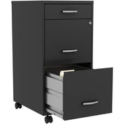 LYS SOHO Box/File/File 3-Drawer Mobile File Cabinet, Black, 14.3" x 18" x 29.5"