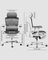 Ergonomic Office Chair with 3D Adjustable Armrests, Adjustable Lumbar Support High