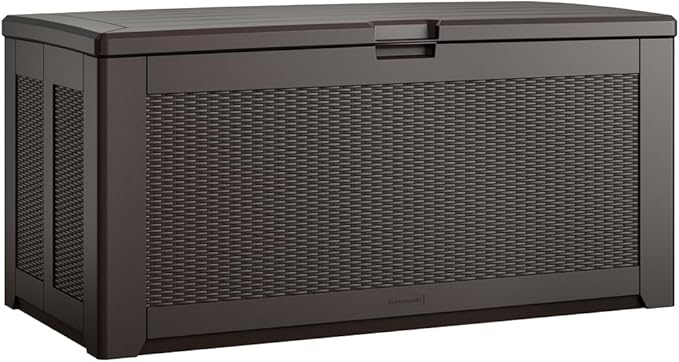 Extra Large Resin Outdoor Storage Deck Box (134 Gal), Weather Resistant, Gray