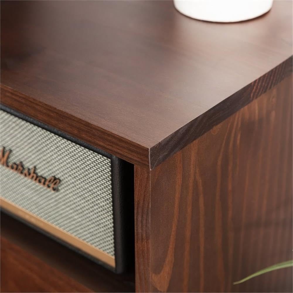 Walker Edison Millie Mid Century Modern 3 Drawer Solid Wood Low Stand for TVs up to 80 Inches, 70 Inch, Walnut