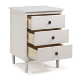 Modern 3 Drawer Nightstand - White