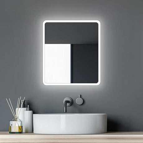 Bathroom Mirror with Lighting Moon - Bathroom Mirror 80 x 60 cm