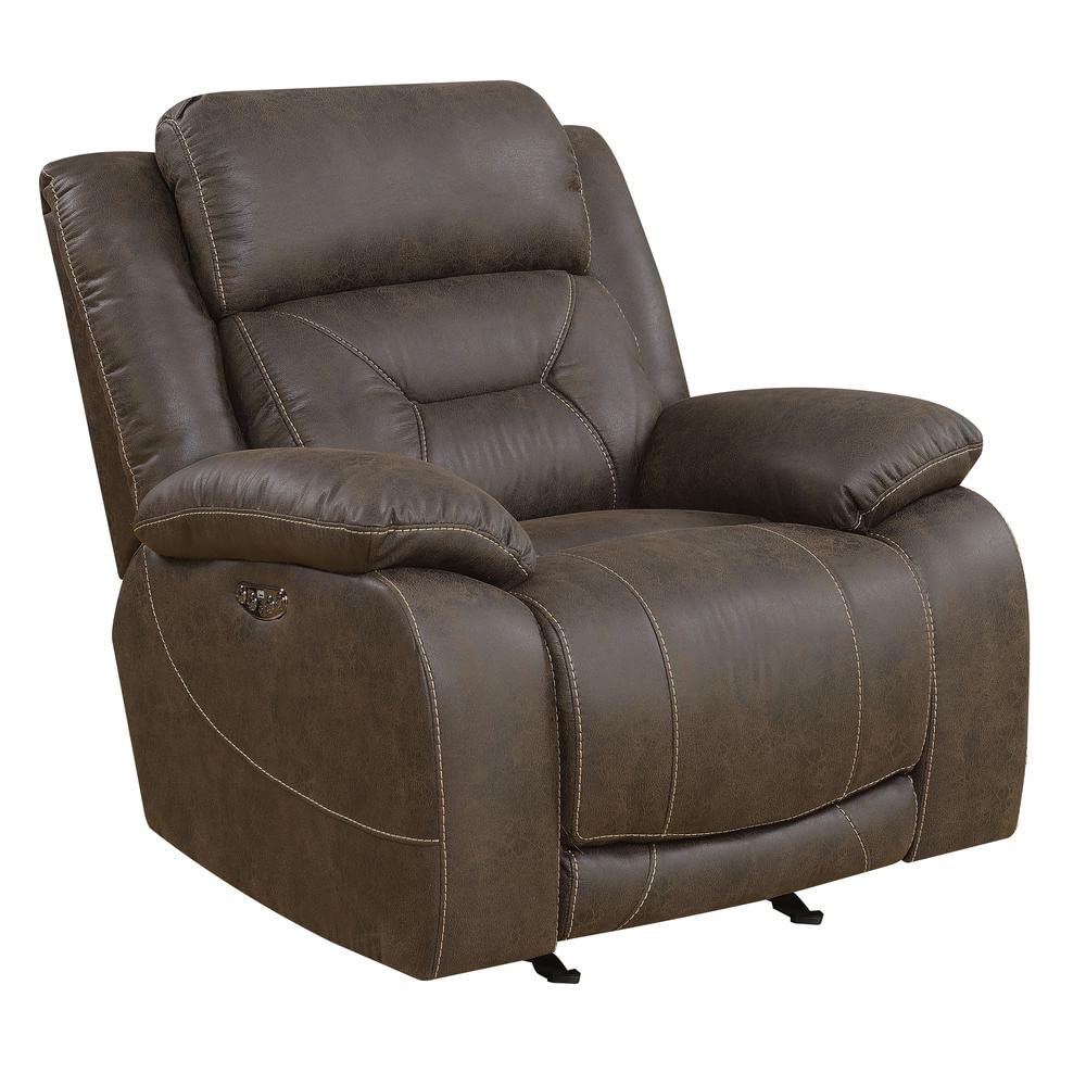 Saddle Brown with Memory Gel Foam, Power Features, and USB Port for Ultimate Comfort Recliner Chair