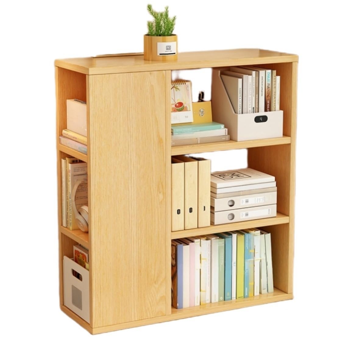 Fghqwert Bay Window Bookcase – Solid Wood Multi-Layer Storage Shelf for Home and Office(23.6 * 9.8 * 32.7in)