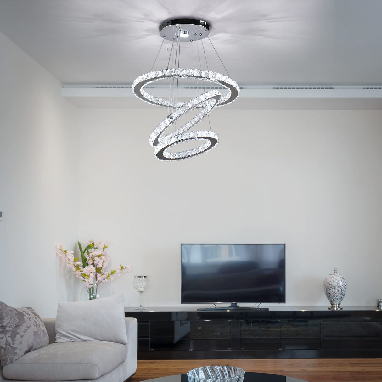 Modern Crystal Chandeliers LED Chandelier Pendant Lights Chandelier Rings Pendant Light