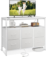 Dresser with Charging Station, 40-Inch Long Dresser for Bedroom