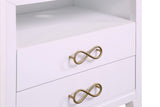 Meridian Furniture Bowtie Collection Modern | Contemporary Nightstand, 26" W x 18" D x 26" H, Pink