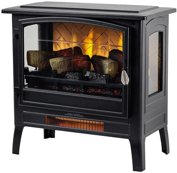 Country Living Infrared Freestanding Electric Fireplace Stove Heater in Navy Blue
