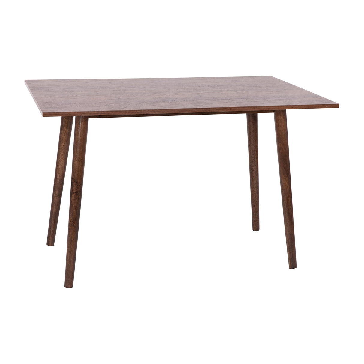 Haisley Dark Walnut 47" Mid-Century Modern Wood Dining Table