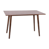 Haisley Dark Walnut 47" Mid-Century Modern Wood Dining Table