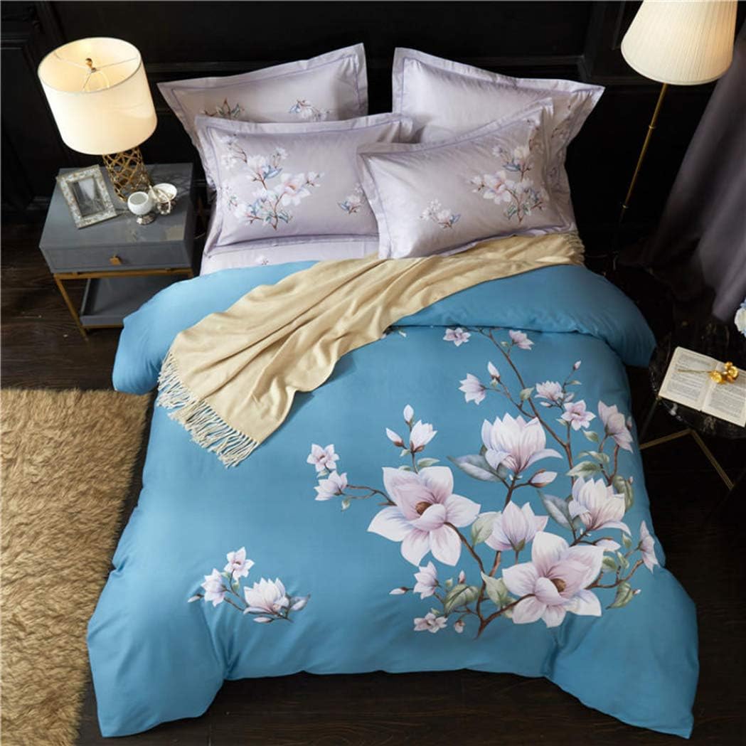 Elegant Floral Printed Bedding Set Luxury Cotton Quilt Cover Bedspread Set for Queen King