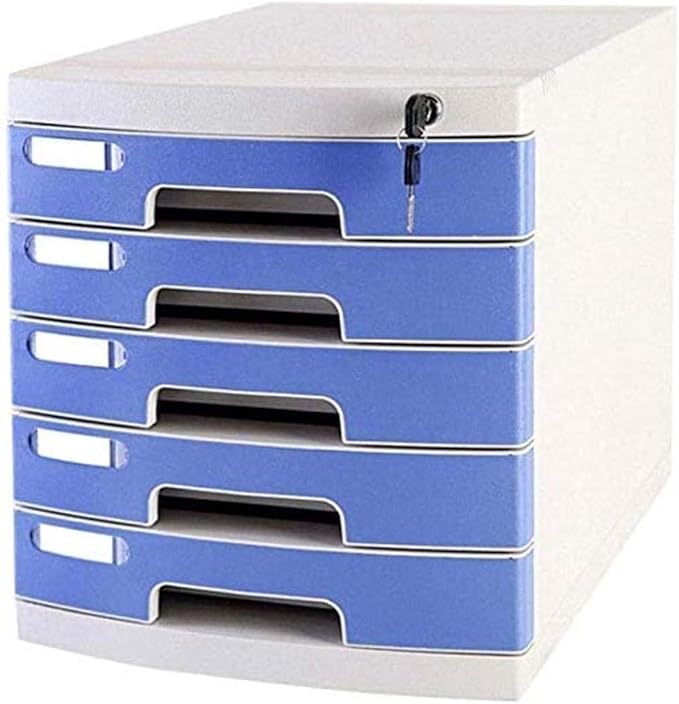File Cabinet File Cabinet/Rack,5 Drawers Desktop Data Storage Plastic Storage Box 11.6X15.5X12.7 Inches,Gray B (Color : Gray B)