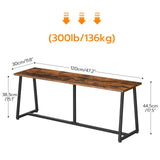 Dining Bench, Industrial Style Indoor Benches, Durable Metal Frame