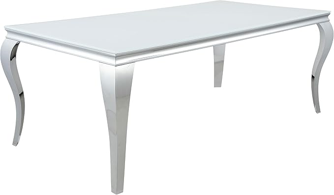 Carone Rectangular 81-inch Glass Top Dining Table Black
